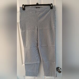 Jones & Co. (Jones New York) Micro‑Stripe Pull‑On Pants – Size 14W – Blue/White
